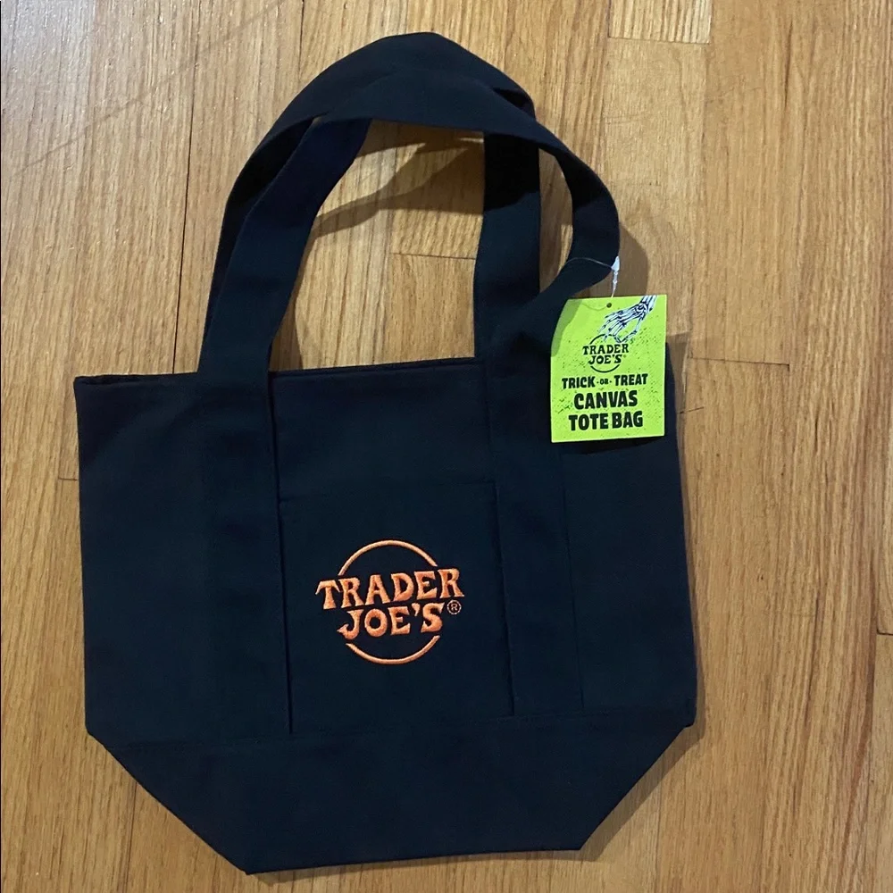 TRADER JOE TRICK OR TREAT MINI CANVAS TOTE BAG set of 4